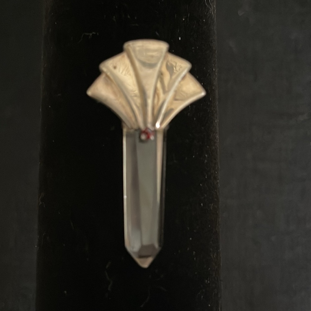 Handcrafted Pendant: Sterling and Crystal With Tiny Gemstone